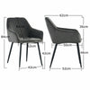 Set of 1/2 Dining Chairs Velvet/PU Upholstered Seat Armchairs w/Backrest Kitchen