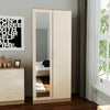 Bedroom 2 Doors High Gloss Wardrobe Furniture Storage Hanging Rail with Mirror