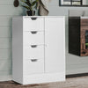 White Bedroom Bathroom Cabinet Cupboard Storage Dresser 4 Drawer + 1 Door Unit