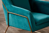 Vintage Danish Armchair Modern Room Seat Velvet Fabric Chair Retro Metal Lounge