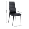 Set of 2/4/6 Dining Chairs Black Padded Seat High Back Metal Legs Home Furniture