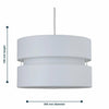 White Easy Fit Pendant Light Shade 2 Tier Design Fabric Drum Ceiling Light Shade