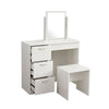 White Dressing Table Vanity Makeup Desk with 3 Drawers Mirror & Stool Bedroom UK