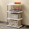 Plastic Slatted Shelves Storage Unit 4 Tiers Rack Kitchen Bathroom Laundry Tidy