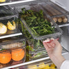 Set of 4 Clear Food Storage Boxes Cupboard Fridge Freezer Organizer Container