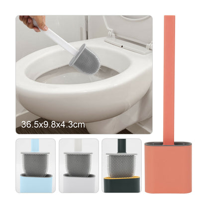 Multicolor Silicone Toilet Brush Creative Cleaning Brush Set Wall-Mounted