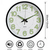 Wall Clock Luminous Glow In The Dark Quartz Bedroom Watch Living 12 Inch 30CM UK