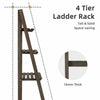 4 Tier Ladder Shelf Stand Storage Pot Rack Vintage Bookcase Bookshelf Unit Stand