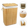 Bamboo Laundry Hamper Basket Home Wood Washing Clothes Storage Bin Stand Large