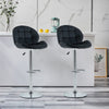 Set of 2 Velvet Bar Stools Swivel Chairs Height-adjustable Chrome Leg Kitchen