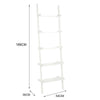 5 Tier Ladder Wall Shelf Home Storage/Display Unit Bookcase Stand Bathroom-White