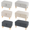 LINEN STORAGE OTTOMAN POUFFE SEAT FOOT STOOL HOME STORAGE BENCH BOX WOODEN LEGS