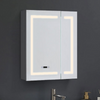 Illuminated Bathroom Mirror Cabinet Touch Switch LED Light with Clock Demister