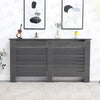 UK High Gloss Radiator Covers Wood Grill Cabinet With Slats Black/Grey/White