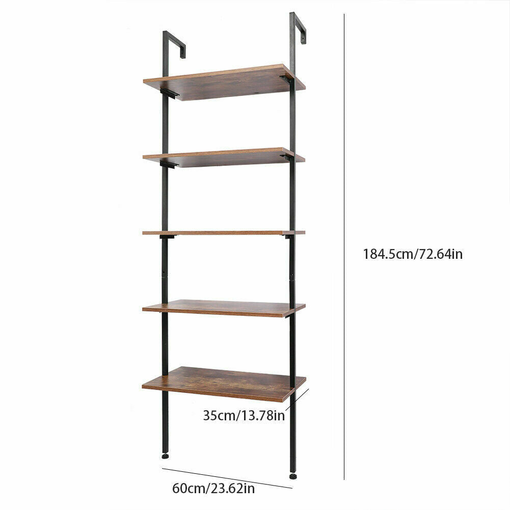 5 Tier Ladder Shelf Shelving Unit DIY Plant Display Stand Book Wall Rack Storage