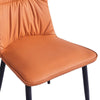 2Pcs Faux Leather Chairs High Backrest Metal Legs Dining Room Chair Orange