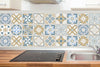 Lyon Encaustic Tiles Wall Stickers Home Decorations - 15 cm x 15 cm - 24 pcs.