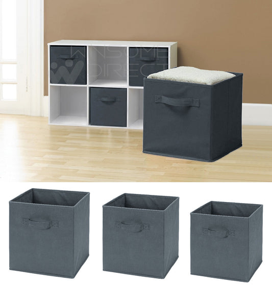 Folding Square Storage Utility Box Fabric Cube Drawer Organizer Cloth Basket Bag