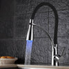 LED Kitchen Taps Pull Out Spray Basin Mixer Sink Tap Chrome Black Modern UK
