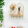 Metal Wire Shelf With Hooks Wall Mounted Hallway Storage Rack Clothes Hanger