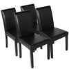 4pcs Dining Kitchen Chairs High Back Padded Leather Restaurant/Home Modern Black