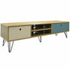 Industrial TV Stand Unit 2 Drawers Media Storage Hairpin Legs Retro TV Cabinet