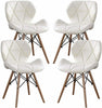 Eiffel Dining Chairs - Wooden Legs - Faux Leather - Padded Seat Home Office Shop