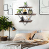 3 Tiers Diamond Floating Shelf Wall Mounted Storage Shelving Vintage Wooden Rack