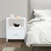 Bedroom Night Stand Bedside Cabinet Rustic Wooden 1 Drawer With Shelf Side Table