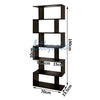 Wood Bookcase Bookshelf S Shape 6 Tier Shelves Free Standing Shelving Storage