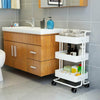 3 Tier Kitchen Trolley Cart Handle Slim Rolling Wheel Storage Basket Rack Salon