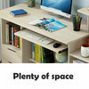 120cm PC Table Computer Laptop Desk Study Workstation With 2 Drawers Bookshelf