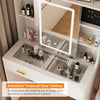 Vanity Table Set Makeup Dressing Table w/ LED Adjustable Mirror Stool 2 Drawers