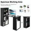 Computer Desk Wooden PC Laptop Table Writing Workstation 6-Tier Storage Shelves