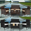 4 PCS Rattan Garden Furniture Set chairs sofa Table Outdoor Patio Conservatory