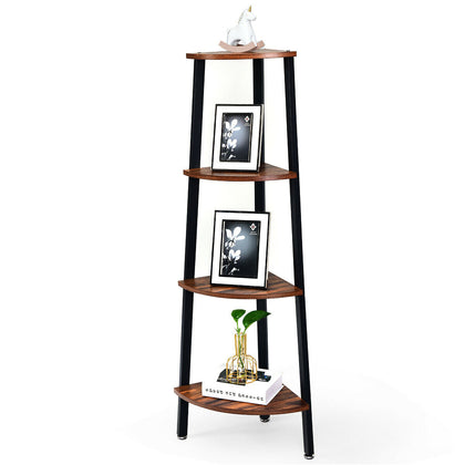 4 Tier Corner Shelf Storage Rack Organiser Ladder Display Bookshelf Office Home