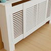 Extra Large Extendable Radiator Cover Modern White Painted MDF Cabinet to 240cm