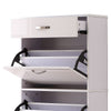 Shoe Storage Cabinet Footwear Organiser Space-saving w/ Drawers White