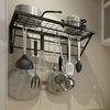 Hanging Kitchen Pot Pan Rack Storage Shelf Kitchenware Holder Hook Wall Mounted