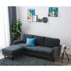 3 Seater L-Shaped Grey Velvet, Linen Fabric Corner Sofa Settee with Footstool UK
