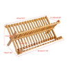 Folding Bamboo Wooden Draining Rack Dish Drainer Plate Washing Up Counter Sink