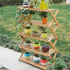 4/5-Tier Bamboo Ladder Shoe Shelf Plant Stand Holder Indoor Outdoor DIY Display