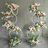 2PCS Round Stacked Wedding Arch Stands Metal Hoop Backdrop Garland Birthday Deco