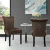2x Crushed Velvet Dining Chairs Knocker Back/Ring Back Padded Seat Kitchen Chair