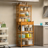 Modern Bathroom Shelf 7 Tier Kitchen Storage Rack Organizer Wood Shelving Unit