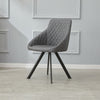 2 Pcs Faux Leather Dining Chairs Armchairs Office Kitchen Brown Grey Industrial