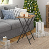 HOOBRO Side Table 2 Set Folding Tray Table TV Trays End Table Stable Metal Frame