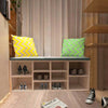 White Shoe Storage Bench Cabinet Soft Padded Seat Organiser Shelves Stand Rack