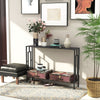 Console Table Home Furniture 2 Shelves Steel Frame MDF Art Deco Square Style