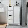 White Bathroom Cabinet Unit 4 Drawer & 1 Door Cupboard Storage Bath Furniture